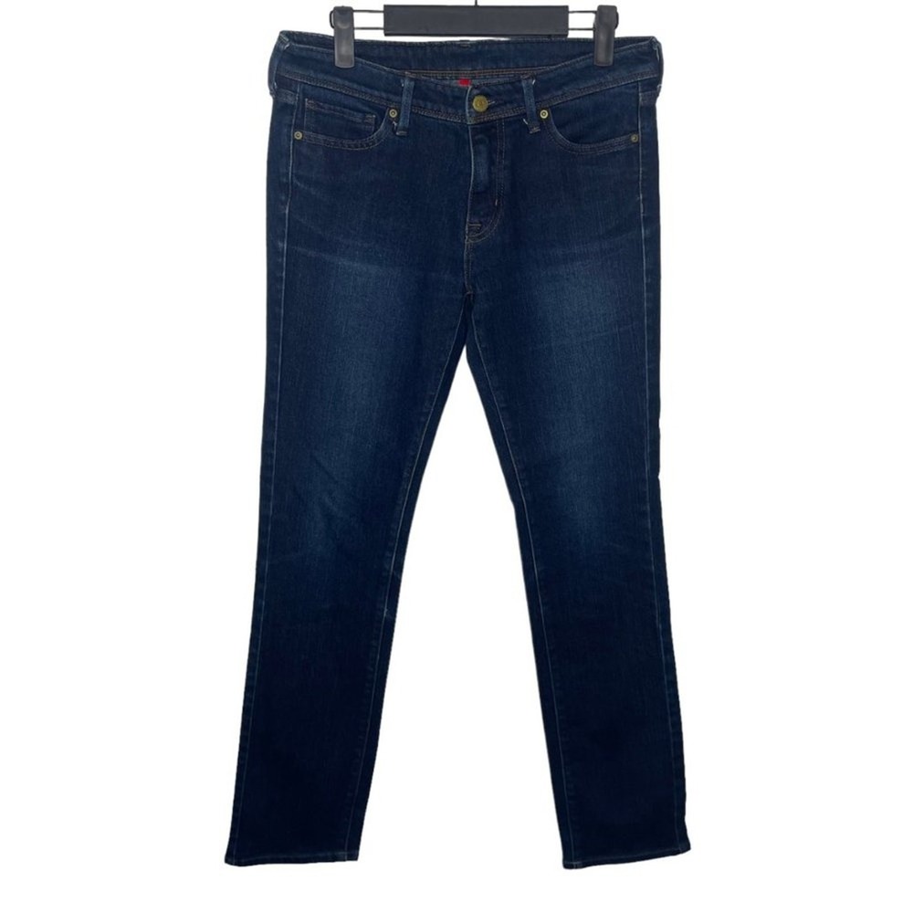 Uniqlo UJ Womens Dark Wash Slim Straight Leg Jeans Indigo Blue Size 4 27 28